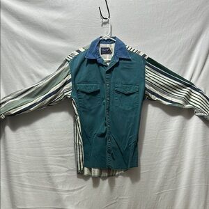 Wrangler Teal and Striped Men's Shirt Jacket